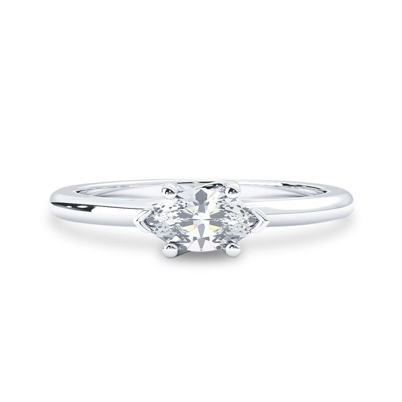 The Handsome Eye Gold Ring, Marquise Solitaire