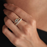 Marquise Accented Half Eternity Ring, Marquise & Round Brilliant