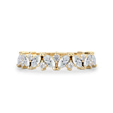Marquise Accented Half Eternity Ring, Marquise & Round Brilliant