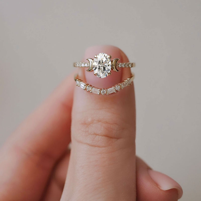 Whistler Moon Engagement Ring, Oval Brilliant With Pavé