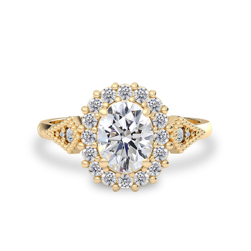 Vienna Diamond Star Halo Engagement Ring No.3, Oval With Halo