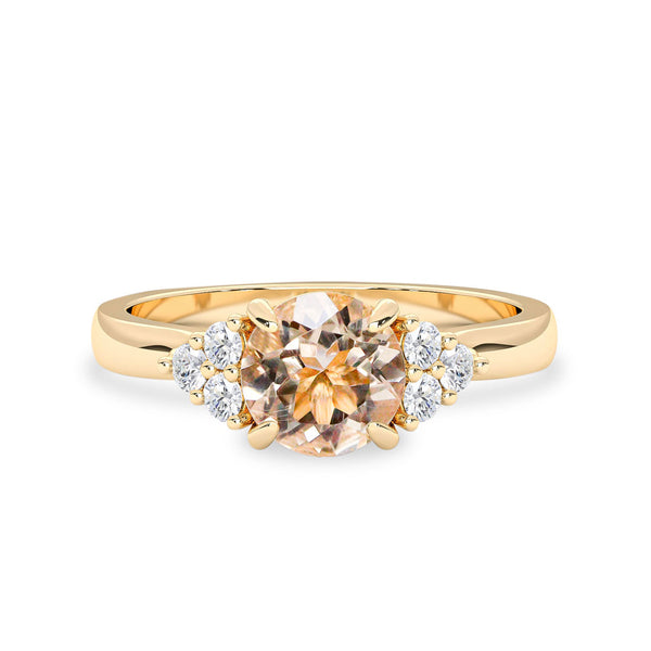 Morganite diamond engagement ring