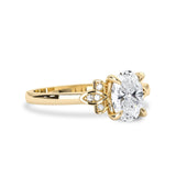Oval Moissanite Solitaire Petal Engagement Ring