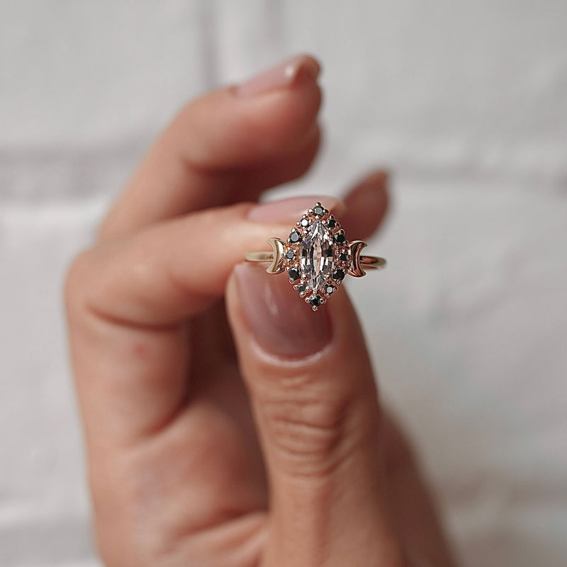 nature inspired halo engagement ring canada