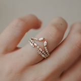 Eyes of Love Curve Open Ring, Marquise With Round Brilliant