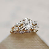 Pear Anna's Dream Engagement Ring, Pear With Marquise