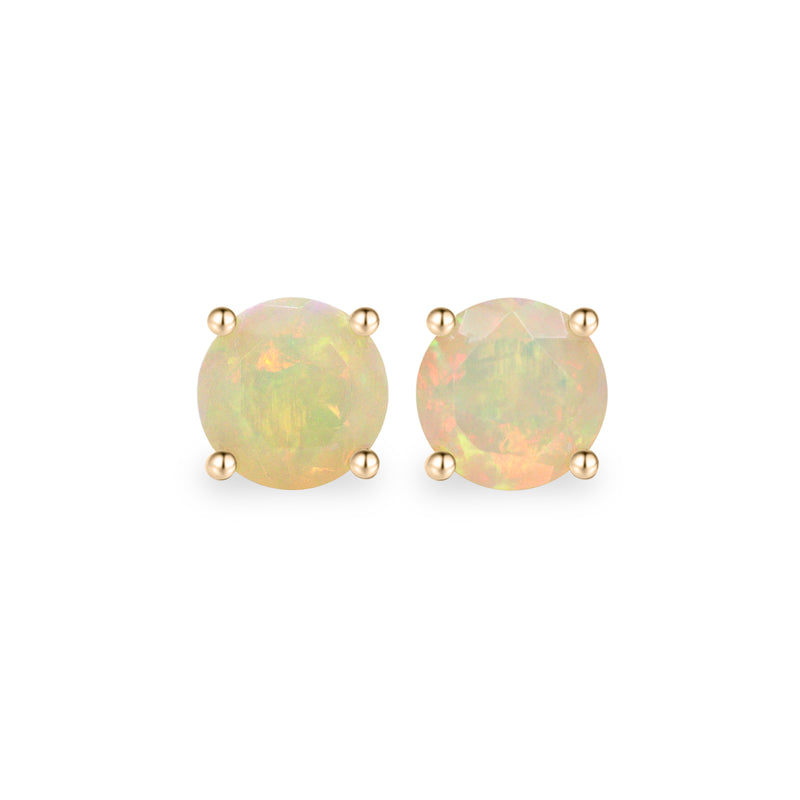 Round Cut Opal Stud Earrings