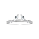 Eyes of Love Curve Open Ring, Marquise With Round Brilliant