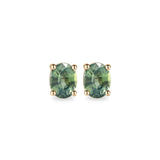Greenish-Blue Sapphire Stud Earrings