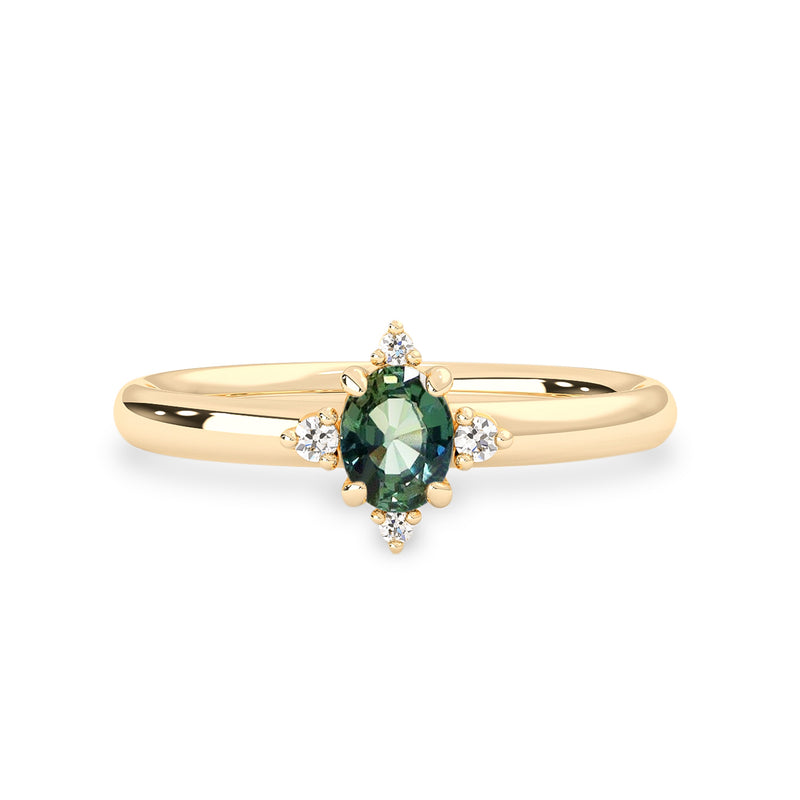 greenish blue sapphire halo rings