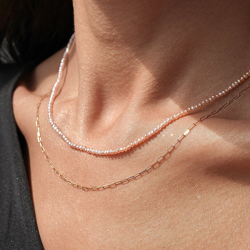 Essential Tiny Pink Pearl Necklace