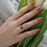 Ariel Sapphire Three Stone Engagement Ring, Natural Sapphire & Diamond
