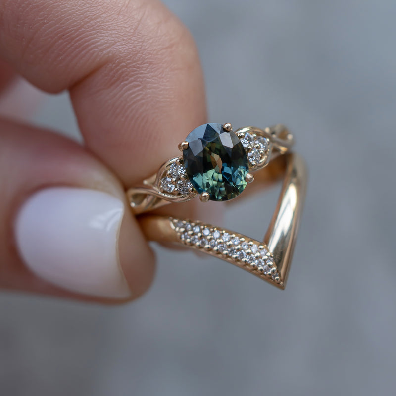 The Serene Swan Engagement Ring No.2, Sapphire & Diamond