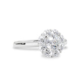 True Love Halo Engagement Ring No.3, Round Brilliant With Halo