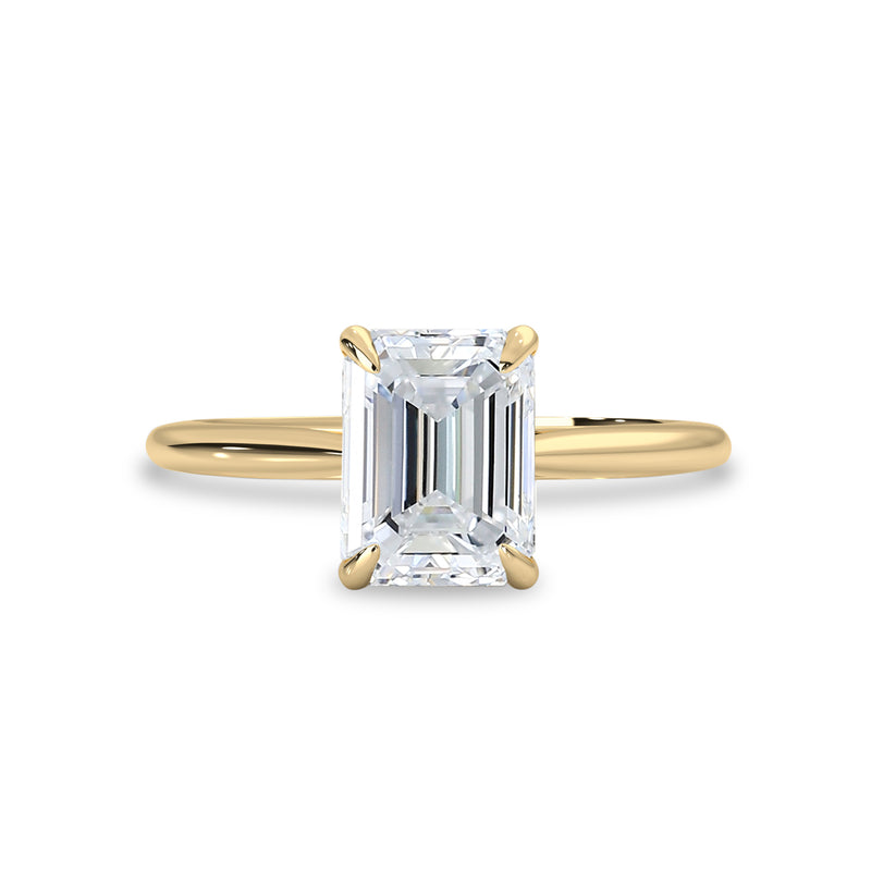 Vera Solitaire Engagement Ring, Emerald Cut