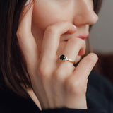 dark green tourmaline engagement ring