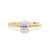 Oval Moissanite Solitaire Twist Wire Engagement Ring