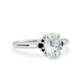 Banff Oval Solitaire Engagement Ring, Oval with Round Brilliant