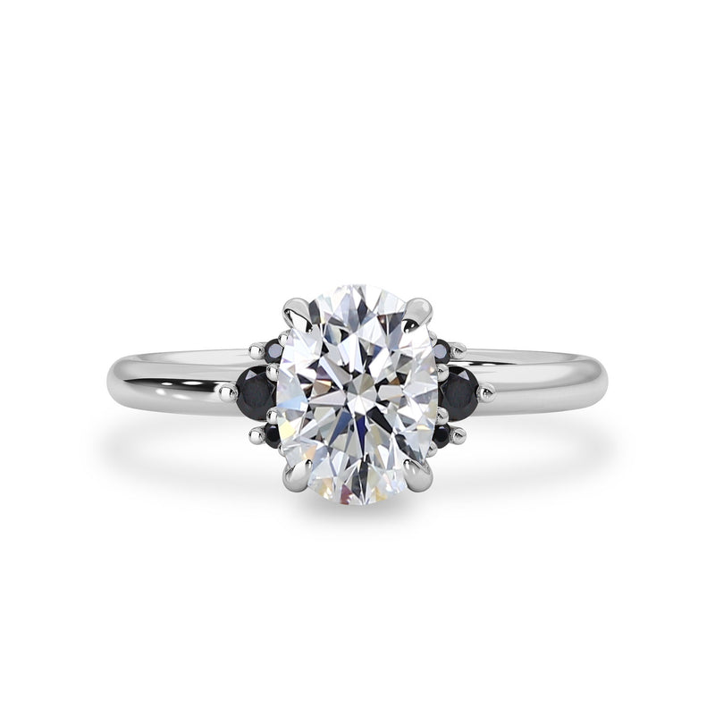 Banff Oval Solitaire Engagement Ring, Oval with Round Brilliant